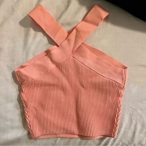 BABATON Sculpt Knit Criss Cross Cropped Tank